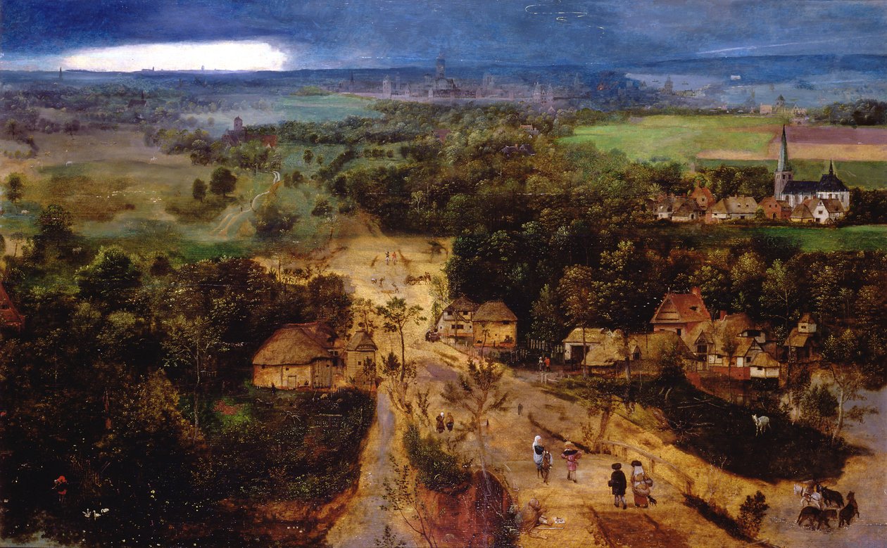 景观与飞往埃及，1530年 作者 扬·范·阿姆斯特尔