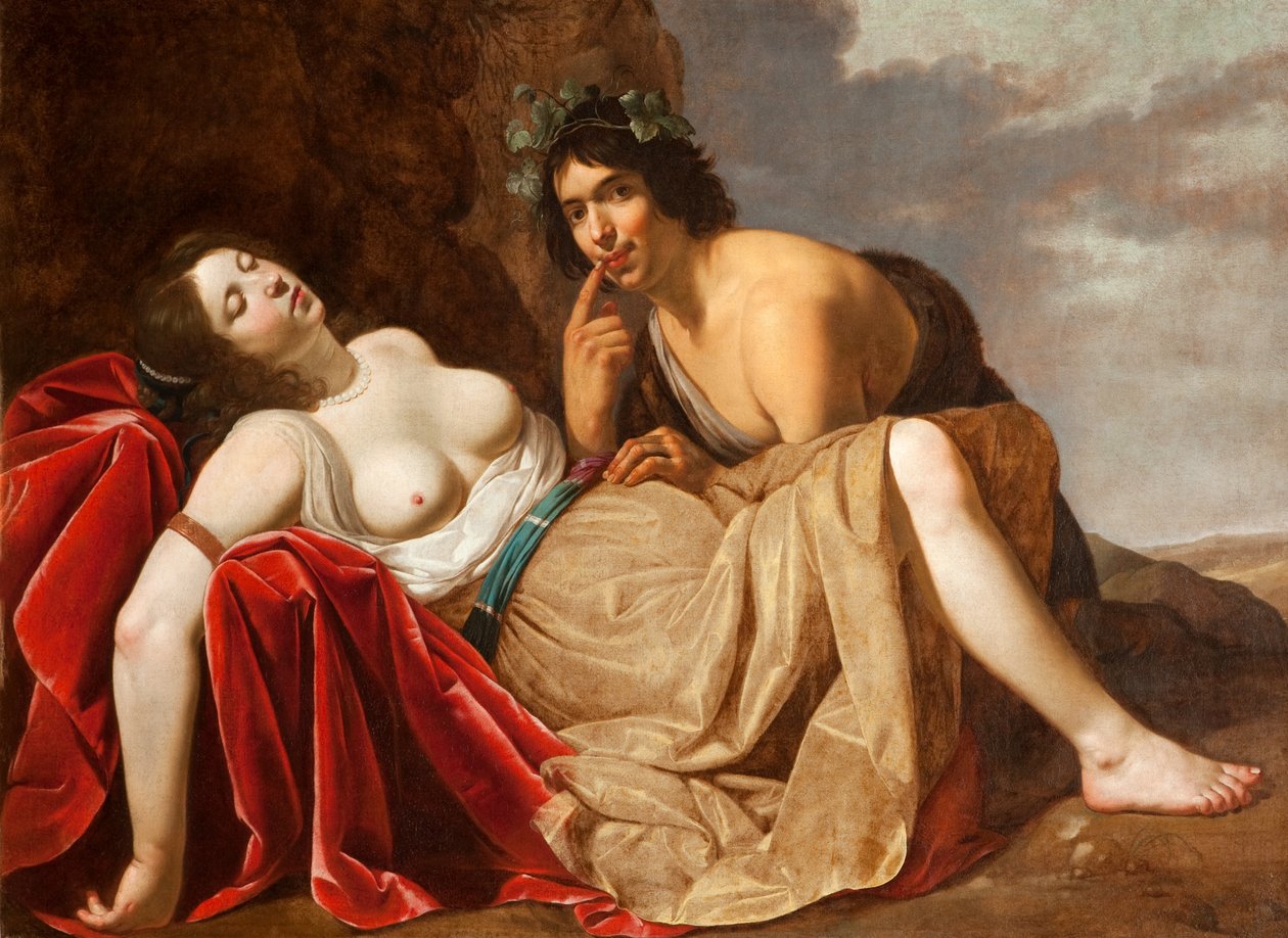 牧羊人和睡觉的女孩，1623-30 作者 Jan van Bijlert或Bylert