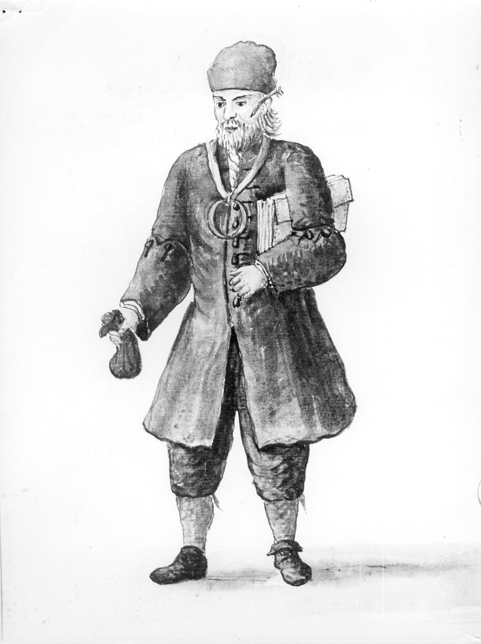 犹太人，Marco Alpron，来自&39;Gli abiti dei Veneziani&39;（附188190的附文） 作者 扬·范·格雷文布罗克