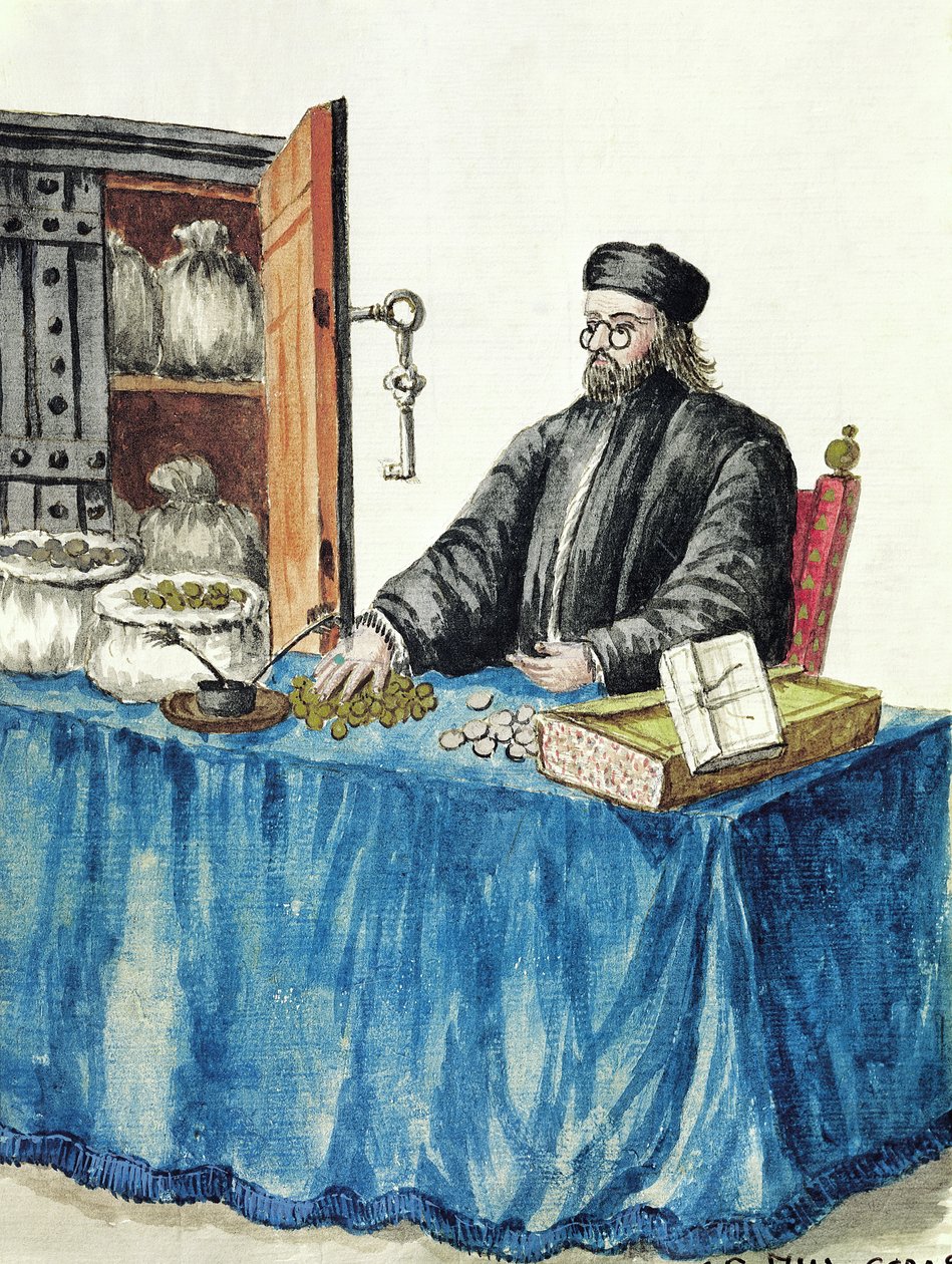 Venetian Moneylender，来自插图的服装书 作者 扬·范·格雷文布罗克