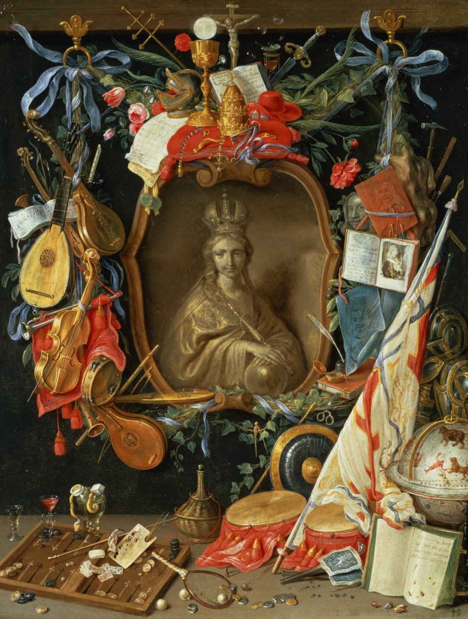 Ecclesia被虚荣符号所包围（在铜上） 作者 扬·范·凯塞尔（Jan van Kessel）
