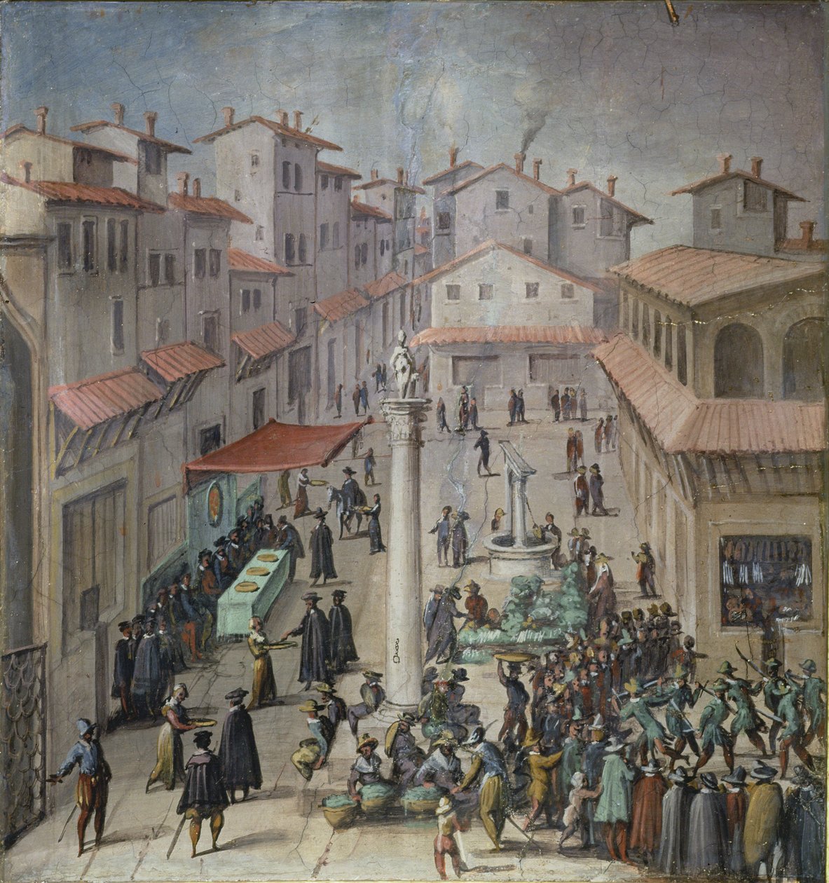 Piazza del Mercato Vecchio，佛罗伦萨，1555 作者 扬·范德·斯特雷特
