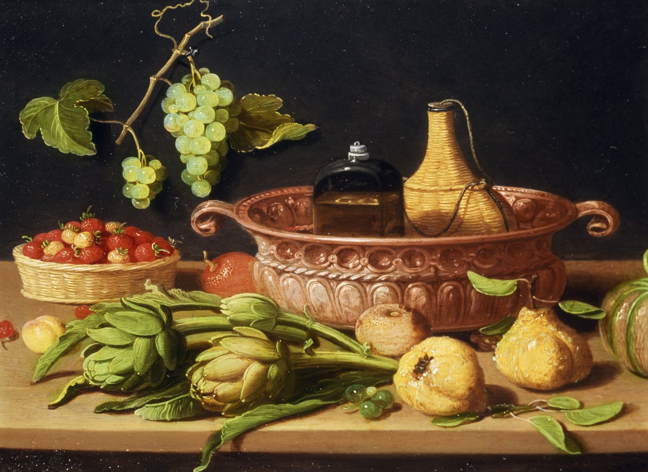 朝鲜蓟静物（铜上油） 作者 扬·范·凯塞尔（Jan van Kessel）