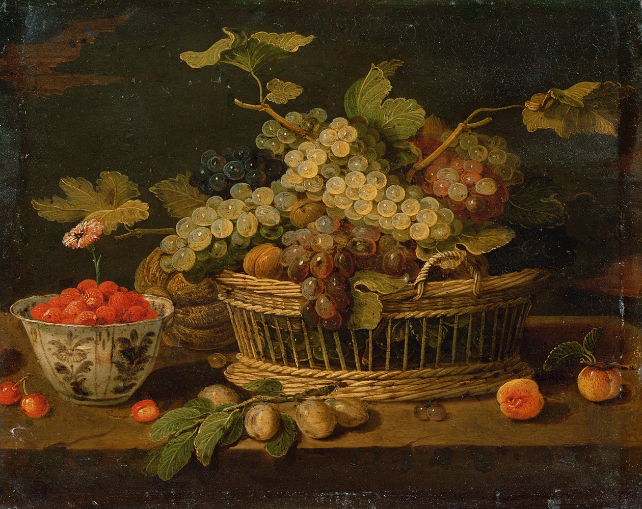 静物与水果 作者 扬·范·凯塞尔（Jan van Kessel）