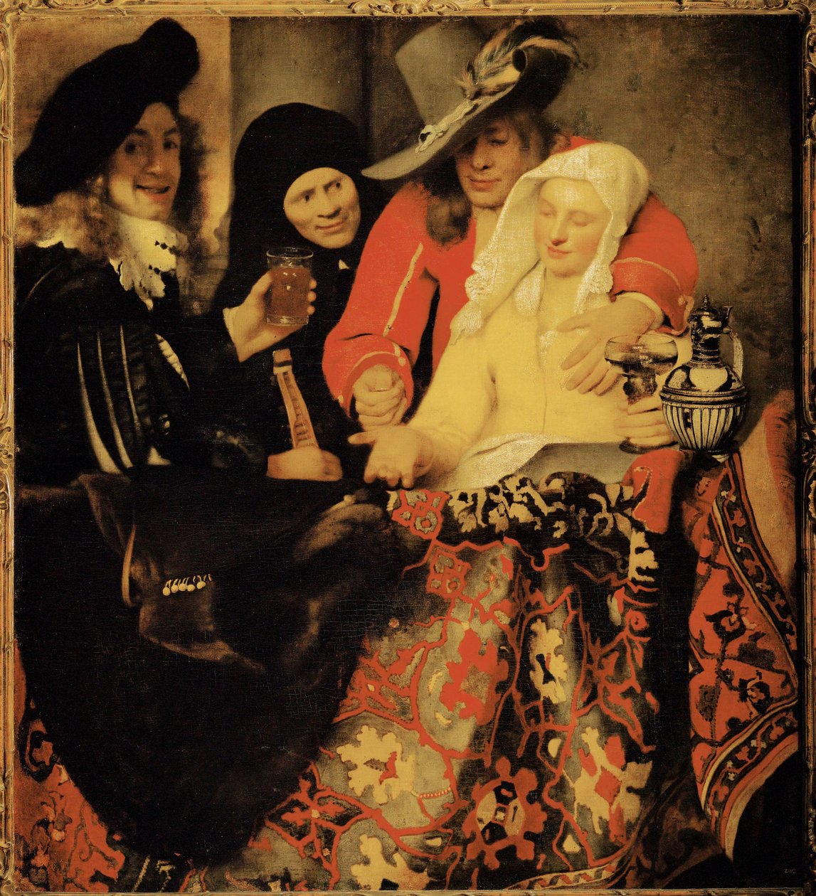 在老鸨家（布面油画） 作者 扬 (1632-75) 维米尔