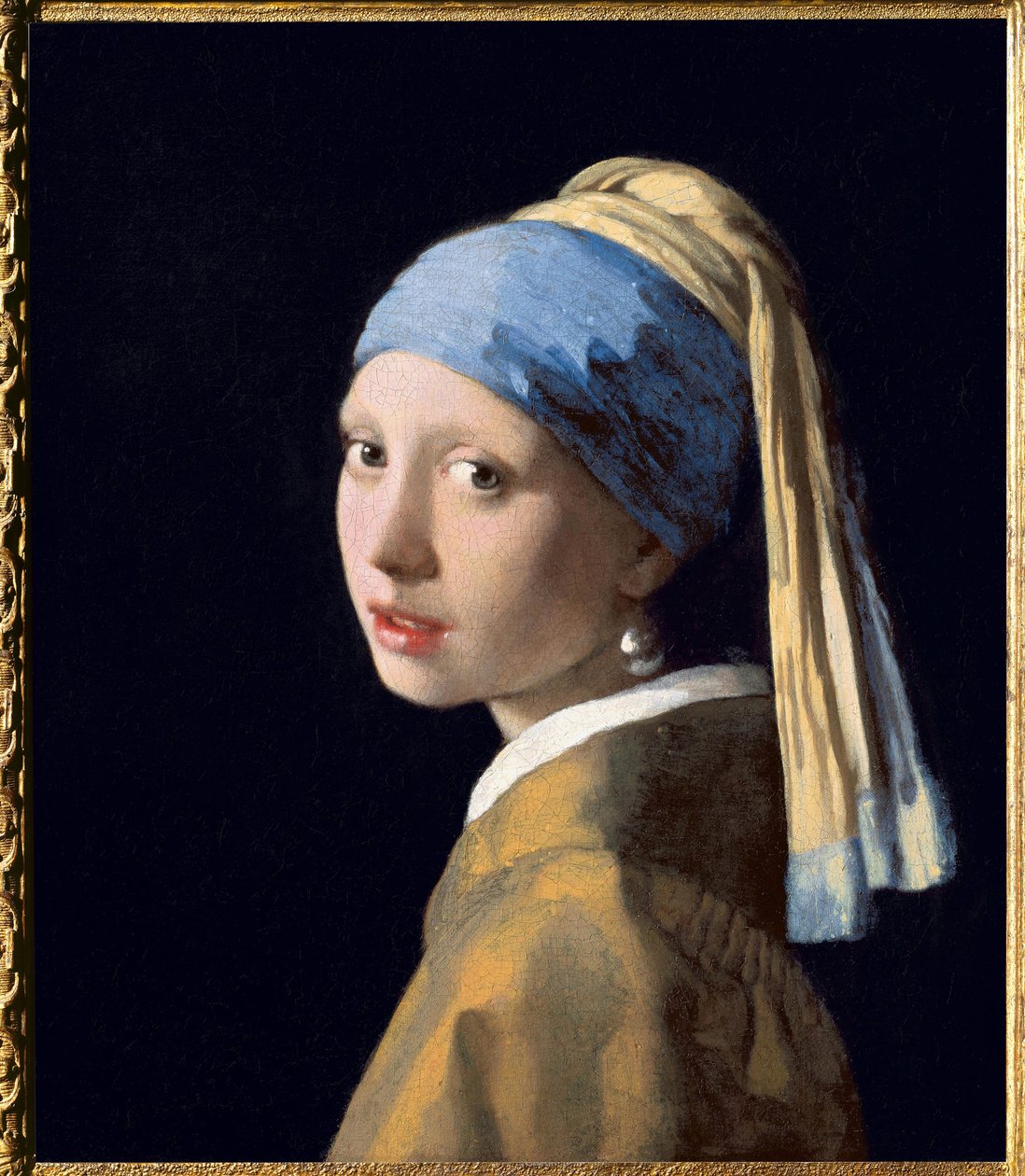 戴珍珠耳环的女孩，约 1665 年（布面油画） 作者 扬 (1632-75) 维米尔