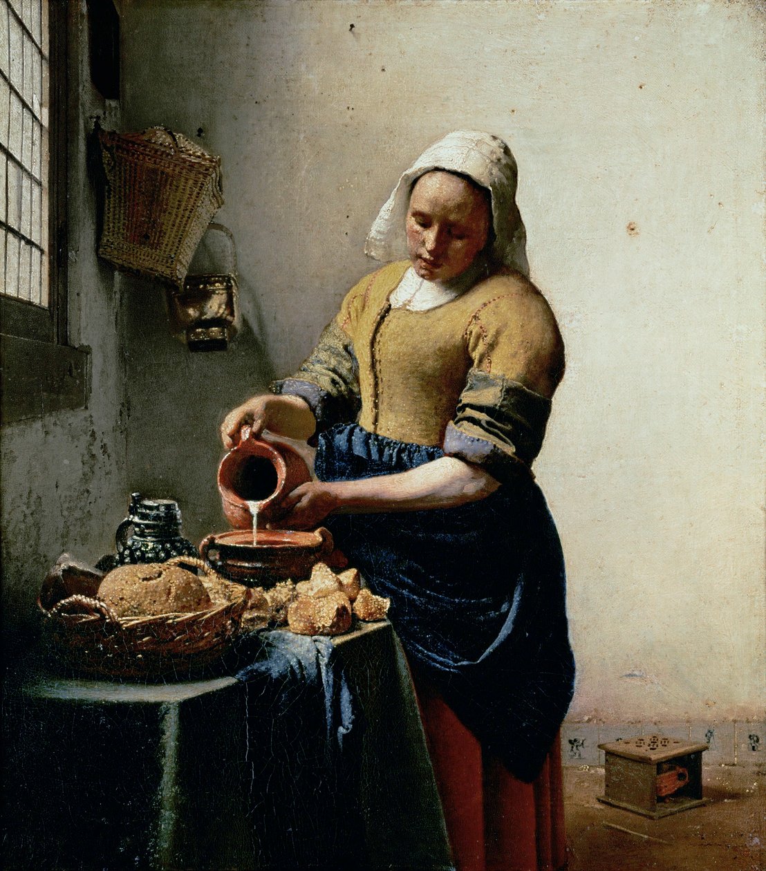 挤奶女工......（布面油画） 作者 扬 (1632-75) 维米尔