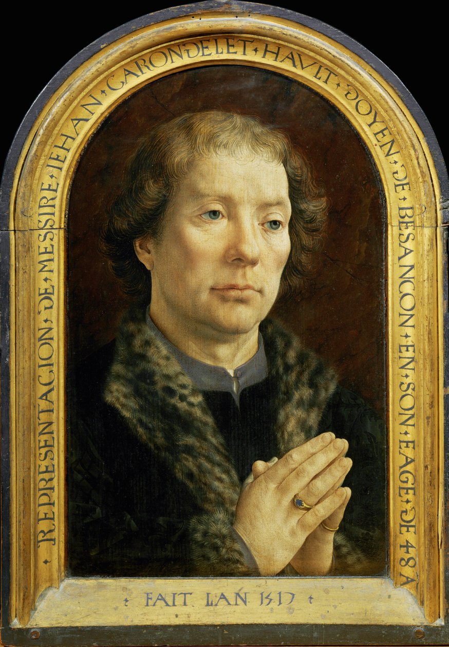 卡龙德莱二联画：让-卡龙德莱... 作者 一月（c.1472-c.1533）戈萨尔特