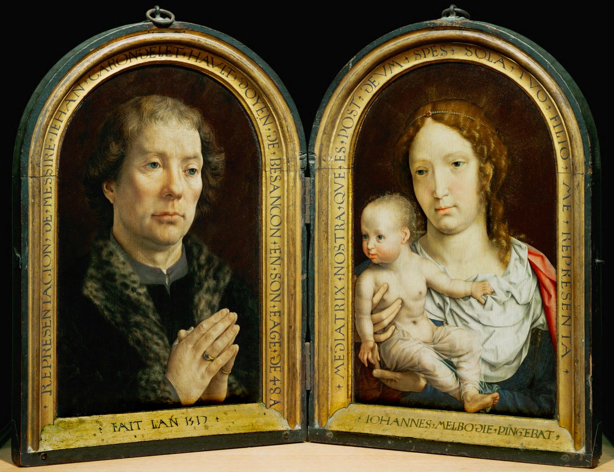 卡龙德莱二联画左: 让-卡龙德莱... 作者 一月（c.1472-c.1533）戈萨尔特
