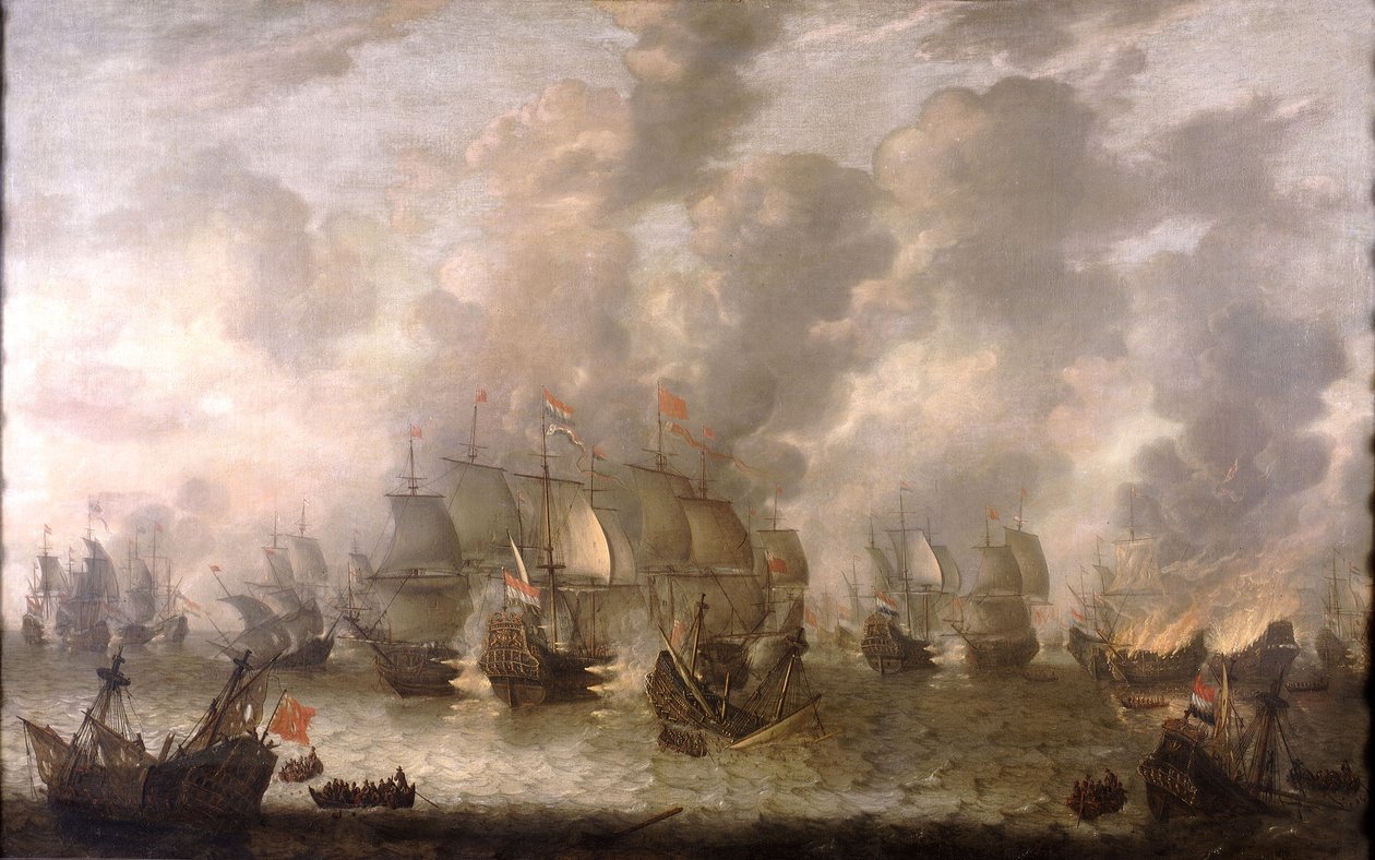 舍维宁根战役，1653 年 7 月 31 日，约 1654 年（布面油画） 作者 扬·亚伯拉罕兹。比尔街