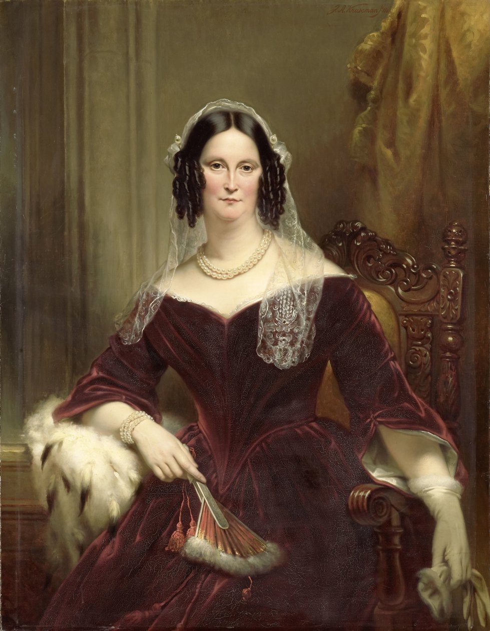 Dieuwke Fontein（1800-79 年），Adriaan van der Hoop 的第二任妻子（1834 年结婚）。 作者 扬·亚当·克鲁斯曼