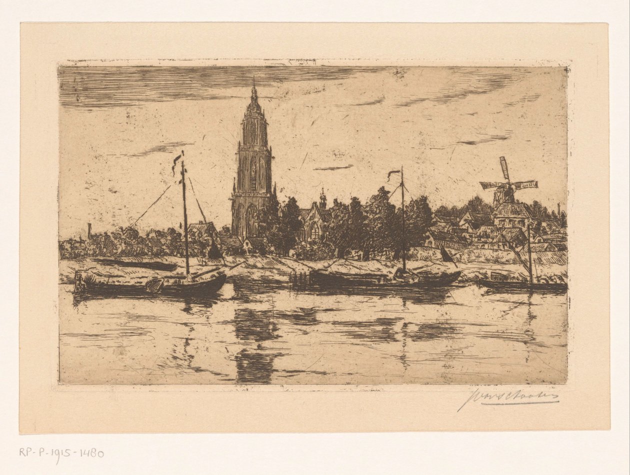 雷嫩景观 作者 Jan Antonius van Schooten（艺术家签名）