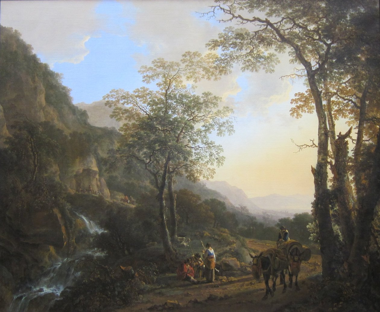 荷兰语：南部山区风景与休息的牧羊人 意大利式风景与小径上的旅行者 作者 扬·博特