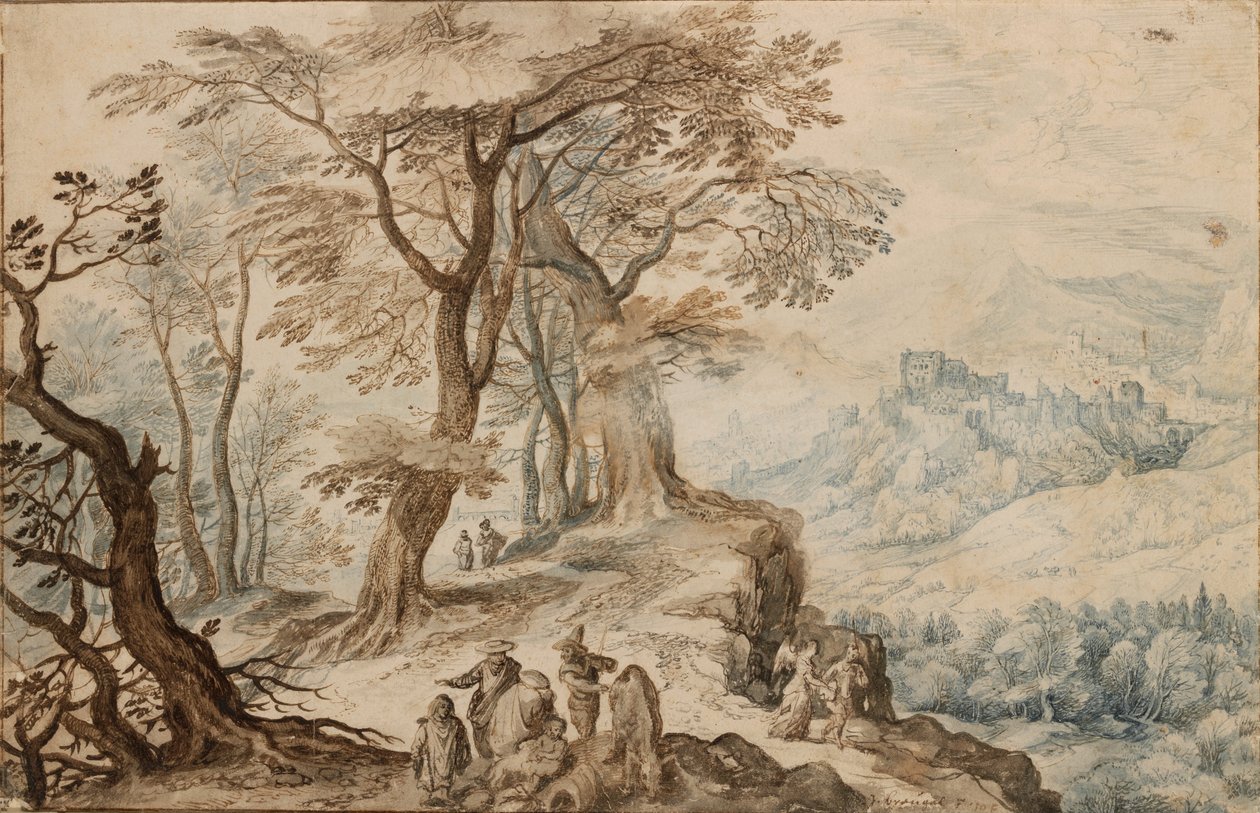 与托比亚斯和天使的风景 作者 扬·布鲁格赫尔·伊