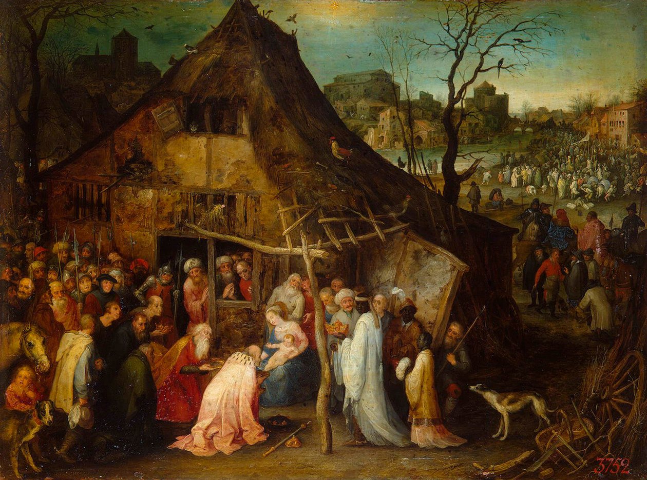 麦琪的崇拜》，约1600年。 作者 简·布鲁格（Jan Brueghel）
