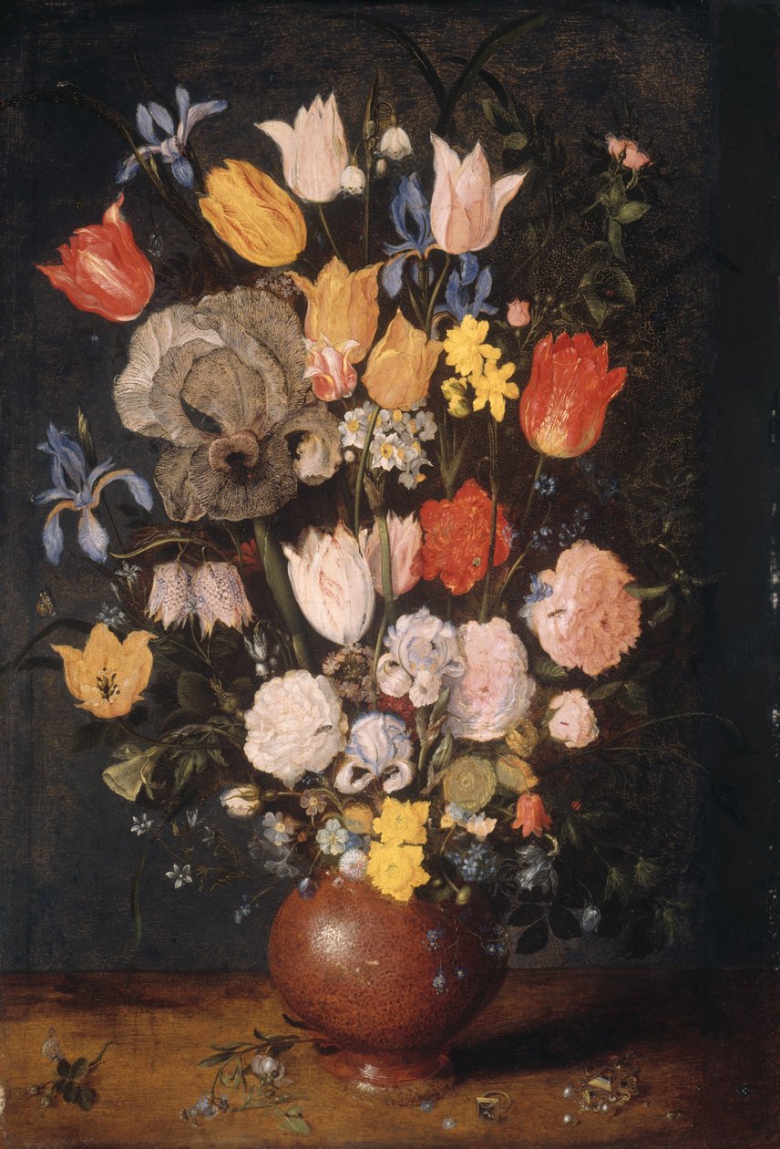 陶器花瓶中的花束 作者 简·布鲁格（Jan Brueghel）