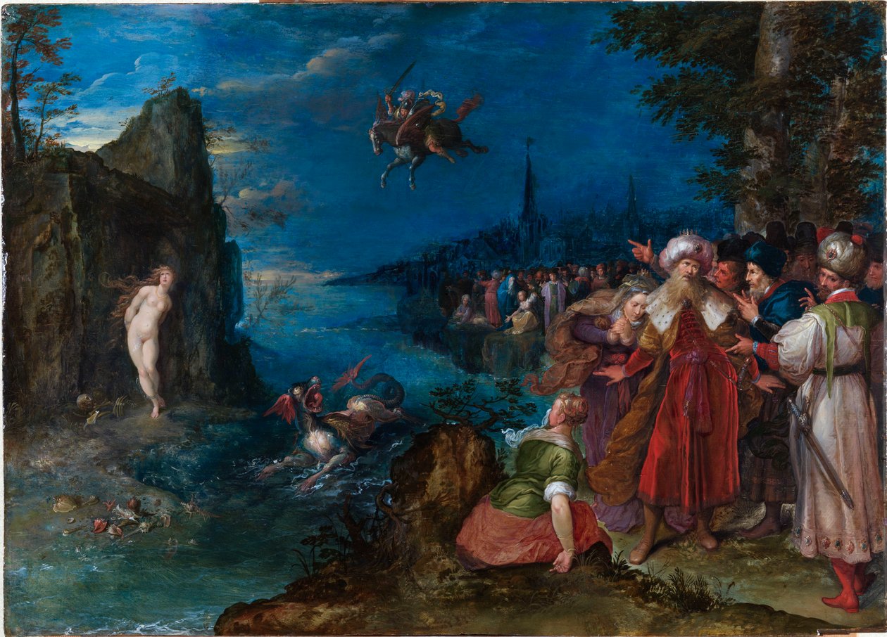 珀尔修斯解救安德洛米达，约1600-1610。 作者 简·布鲁格（Jan Brueghel）