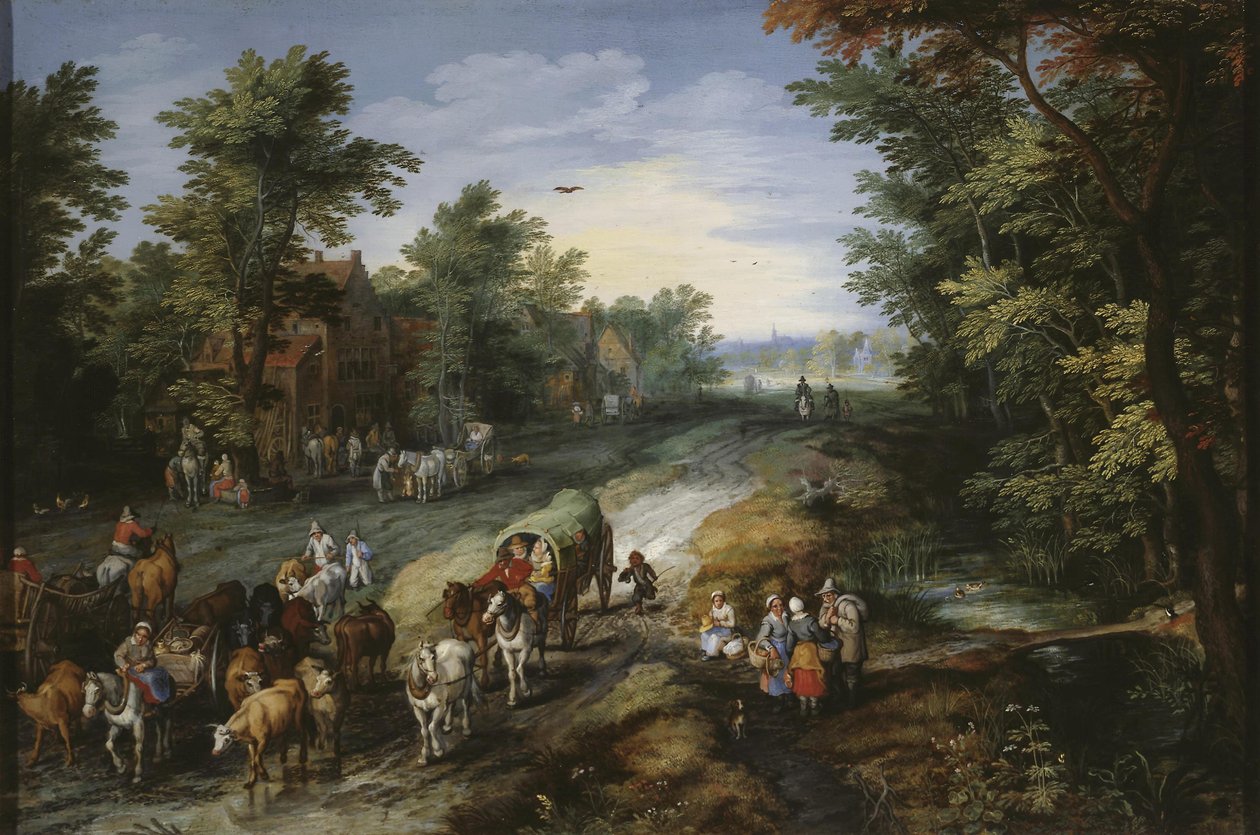 城市周边的道路 作者 简·布鲁格（Jan Brueghel）