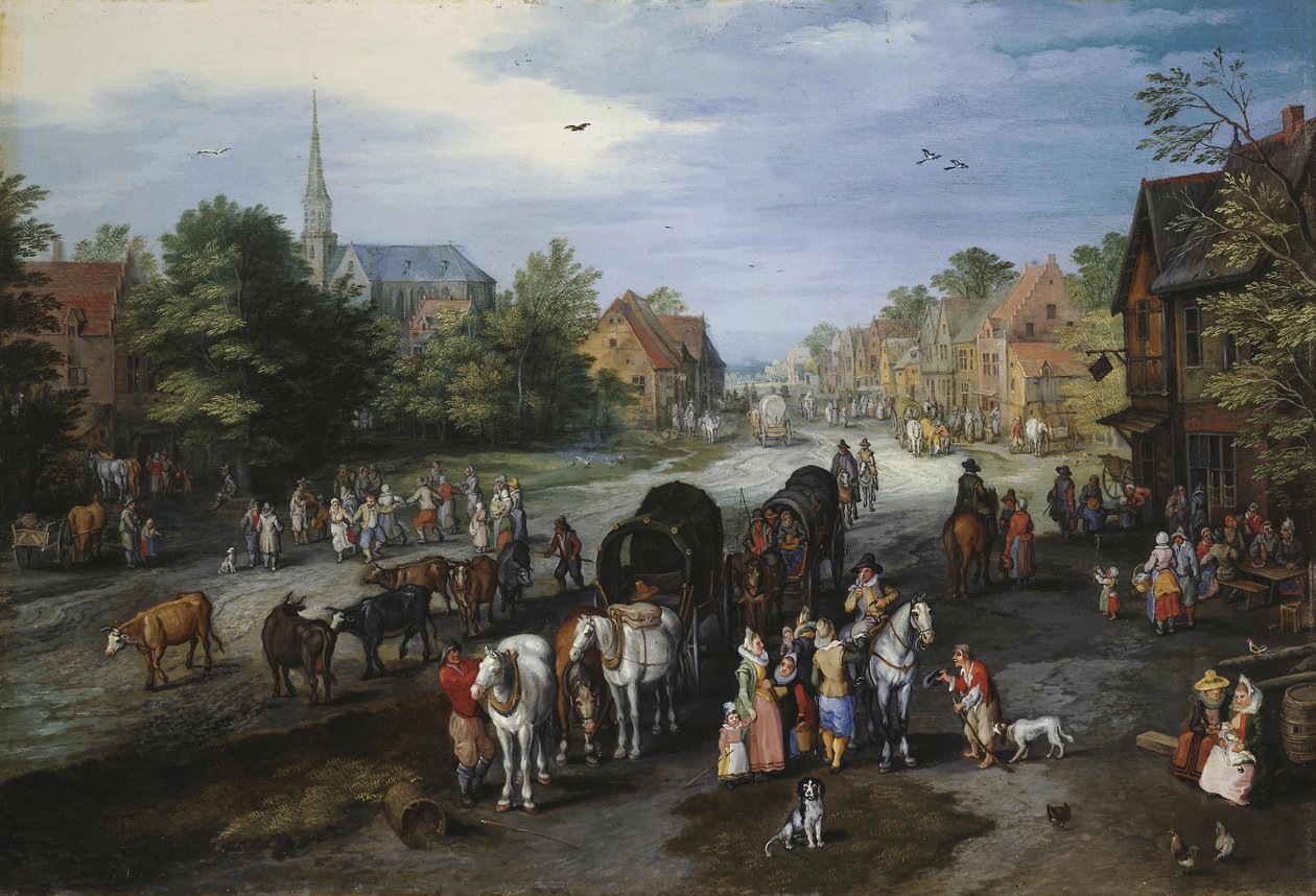 Schelle村的景色（乡村街道） 作者 简·布鲁格（Jan Brueghel）
