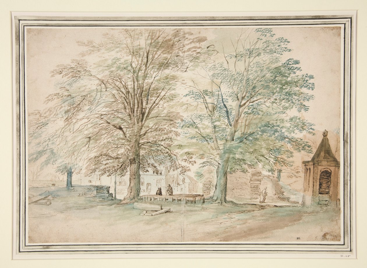 两棵老树下的乡村会议场所 作者 简·布鲁格（Jan Brueghel）