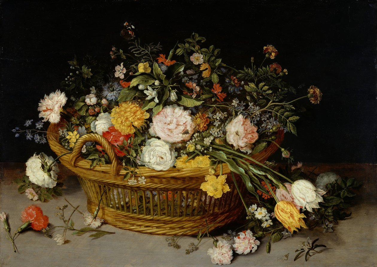 一篮鲜花，大概是1620年代。 作者 扬·布鲁格（Jan Brueghel）