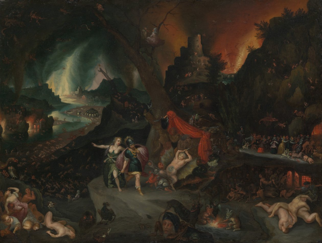 地下世界中的埃涅阿斯和西比尔，1630年代。 作者 扬·布鲁格（Jan Brueghel）