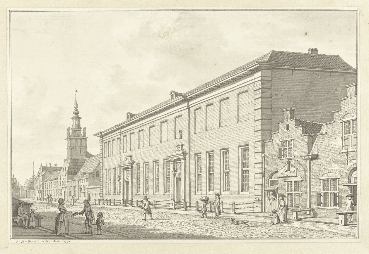鹿特丹的 Dolhuis、Gasthuis 和 Oudevrouwenhuis 酒馆 作者 扬·布特胡斯（Jan Bulthuis）