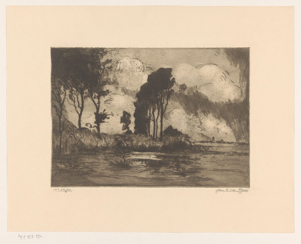 景观 作者 Jan C. van der Ven（艺术家签名）