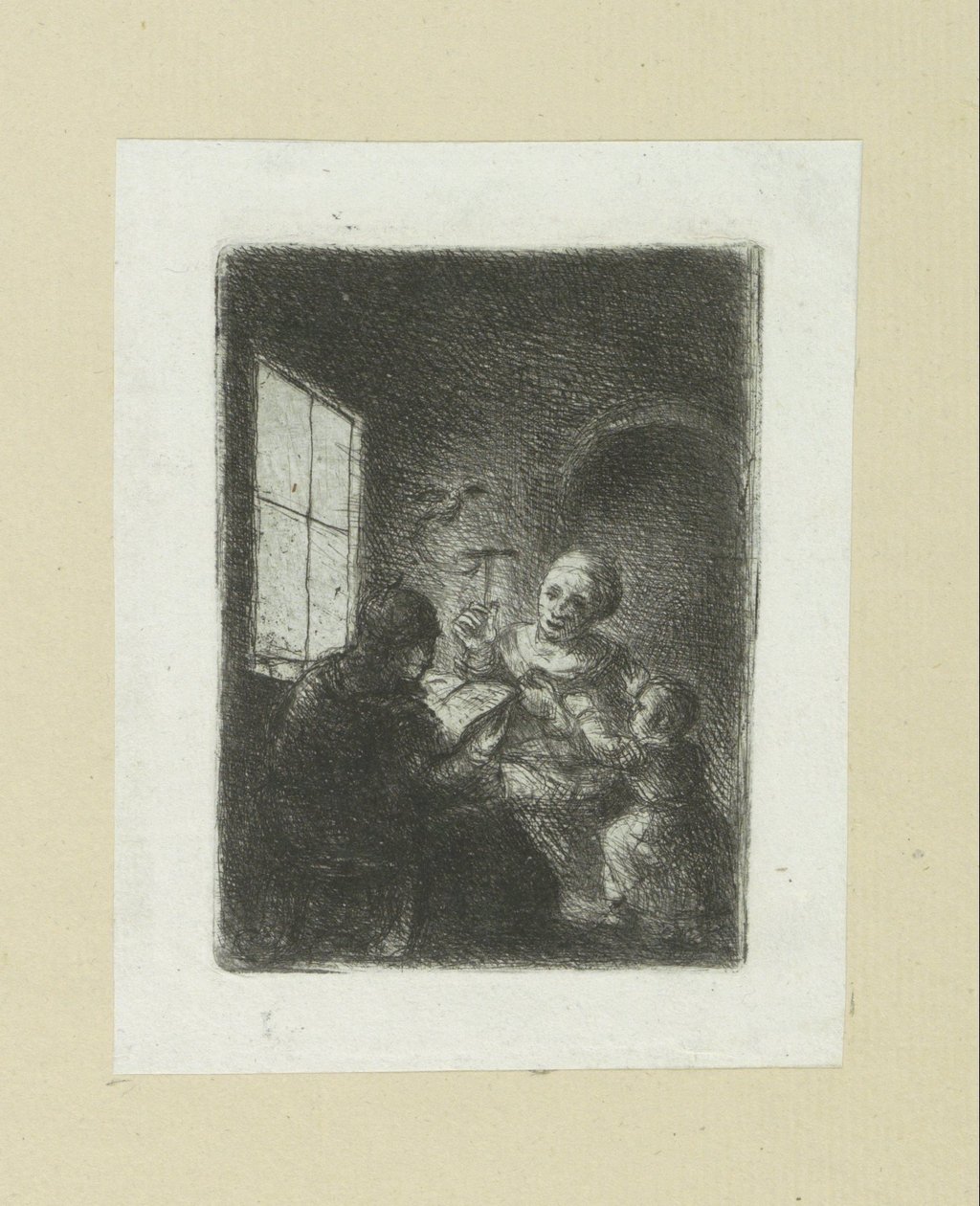 Gezin bij het raam
约翰-夏隆的蚀刻画全集 / Oeuvre Complette des Eaux Fortes par Jean Chalon (系列名称) 作者 扬·沙隆