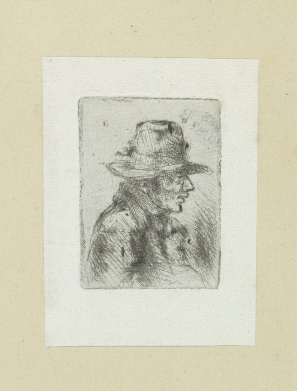 Man met hoge hoed, naar rechts
约翰-夏隆的蚀刻画全集》/ Oeuvre Complette des Eaux Fortes par Jean Chalon（丛书名） 作者 扬·沙隆