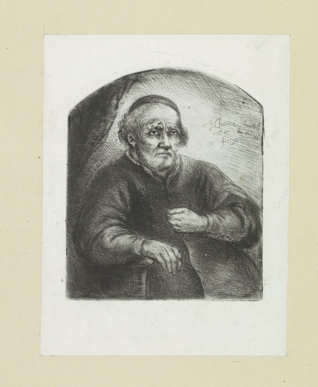 Oude man in een leunstoel
约翰-夏隆的蚀刻版画全集 / Oeuvre Complette des Eaux Fortes par Jean Chalon（丛书名） 作者 扬·沙隆