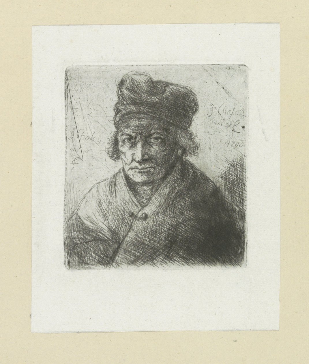 Oude man met muts
约翰-夏隆的蚀刻版画全集 / Oeuvre Complette des Eaux Fortes par Jean Chalon (系列名称) 作者 扬·沙隆