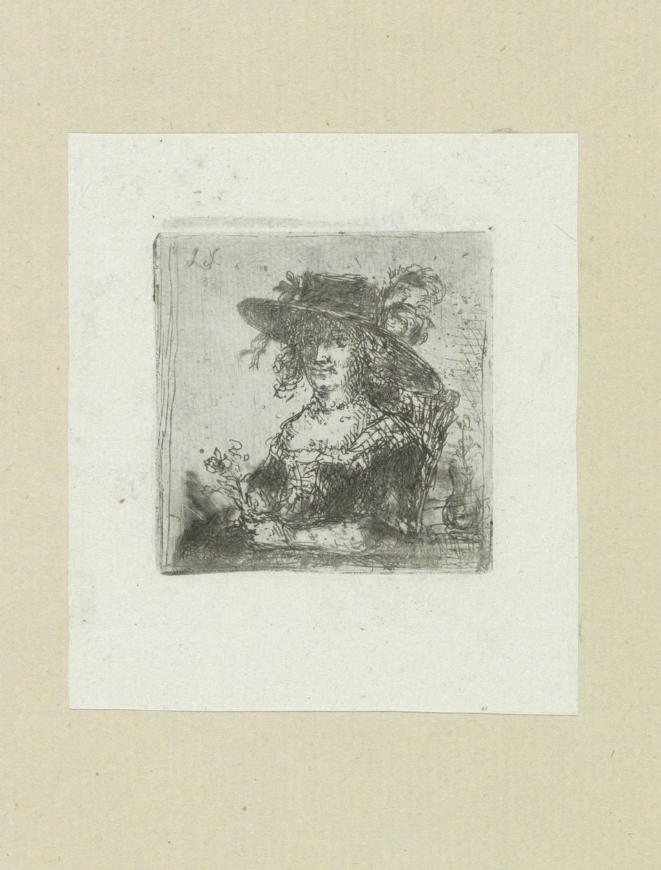 Zittende vrouw met hoed
约翰-夏隆的蚀刻画全集 / Oeuvre Complette des Eaux Fortes par Jean Chalon（丛书名） 作者 扬·沙隆