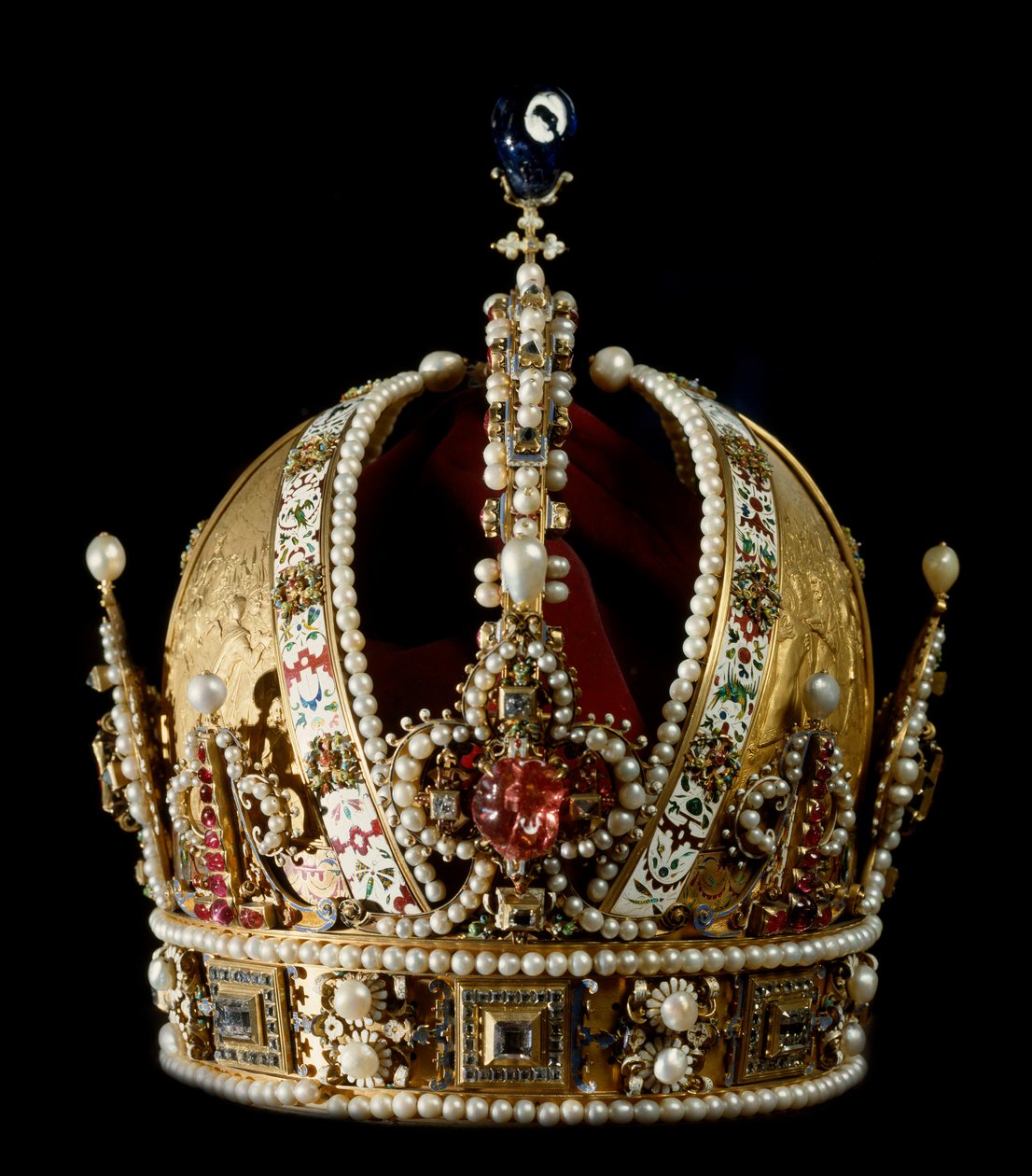 神圣帝国皇帝哈布斯堡的鲁道夫二世（1552-1612）的皇冠。归属于金匠Jan Vermeyen (1559-1606) 1602年维也纳艺术史博物馆-神圣罗马帝国皇帝哈布斯堡的鲁道夫二世（1552-1612）的皇冠。可能是 作者 扬·科尼利斯·维梅恩