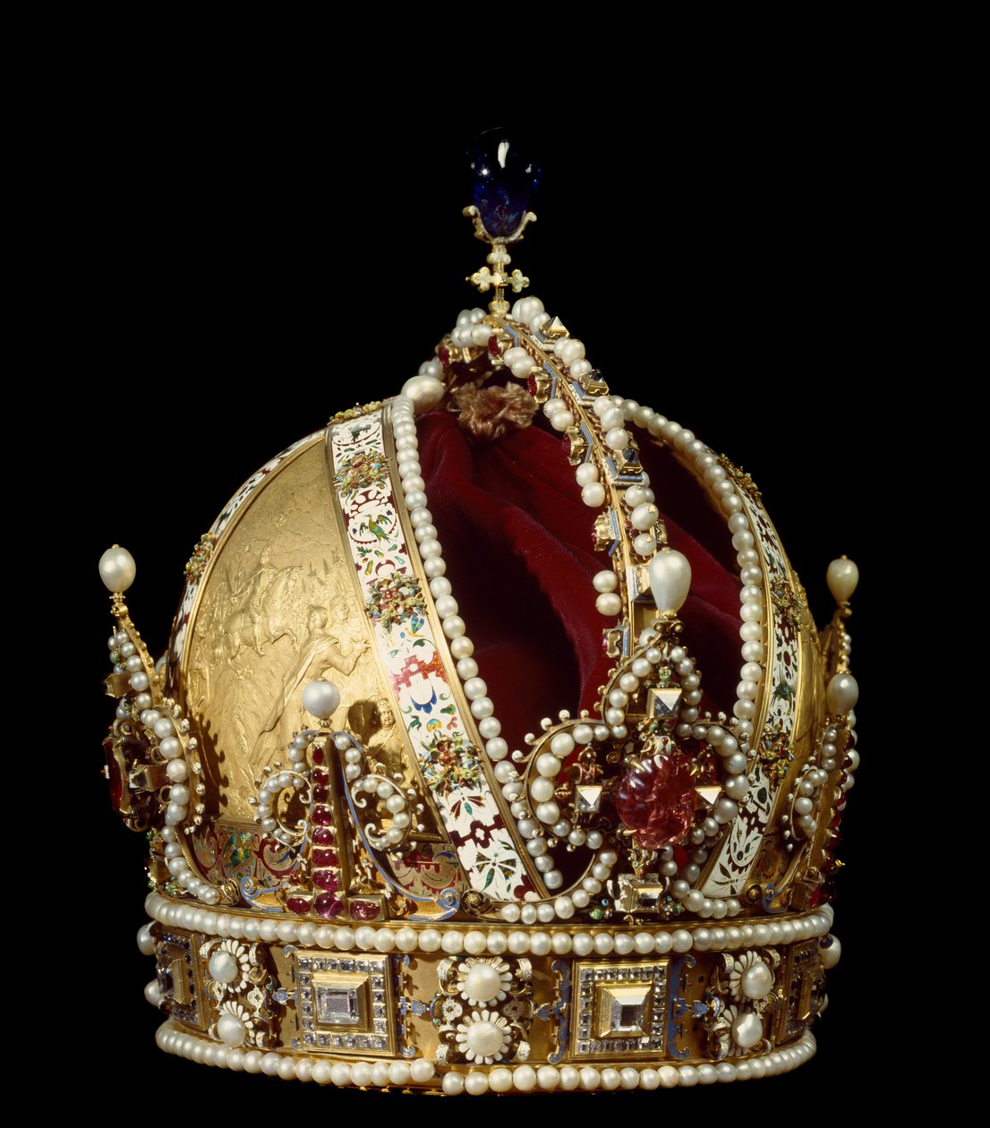 神圣帝国哈布斯堡鲁道夫二世皇帝的皇冠（1552-1612）。 归功于金头 Jan Vermeyen (1559-1606) 1602 维也纳艺术史博物馆 作者 扬·科尼利斯·维梅恩