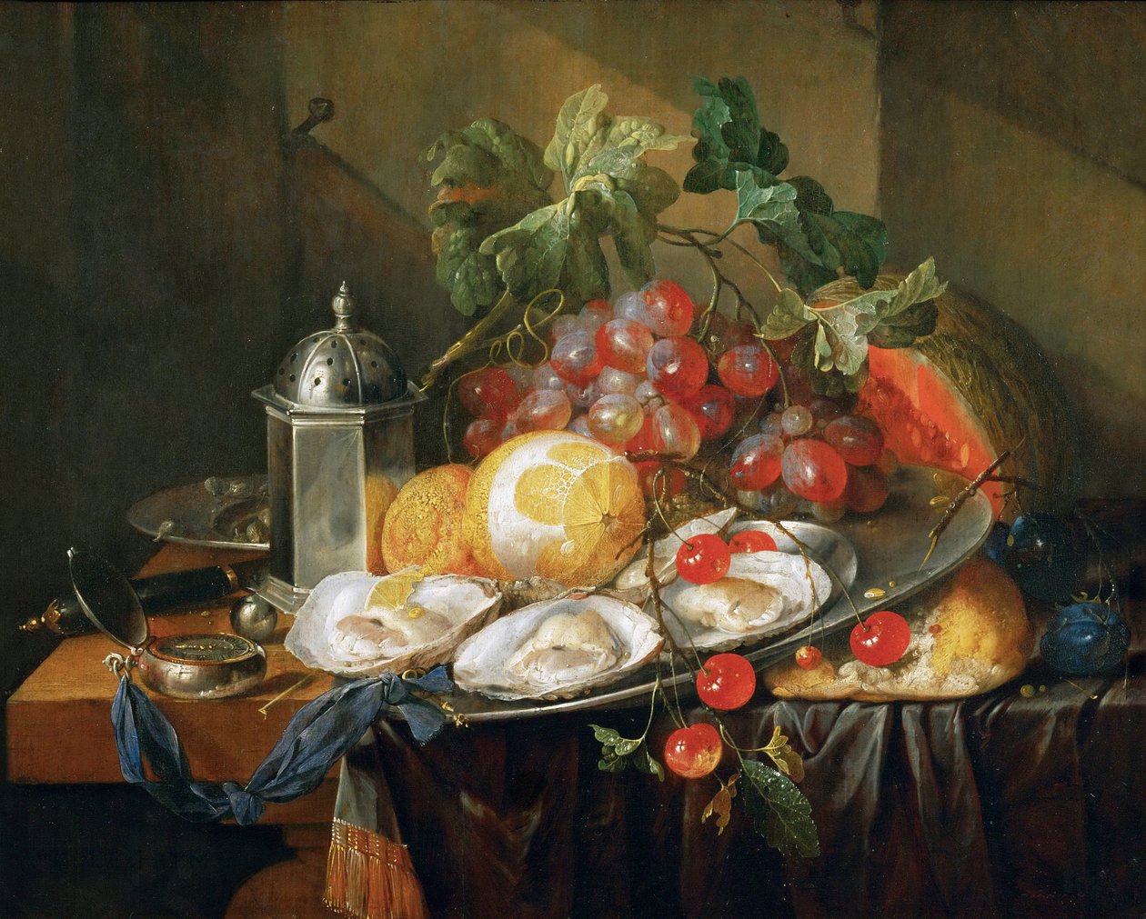 巴洛克风格：早餐静物 作者：Heem, Jan Davidsz. de (1606-1684) 作者 扬·戴维兹·德·海姆（Jan Davidsz de Heem）