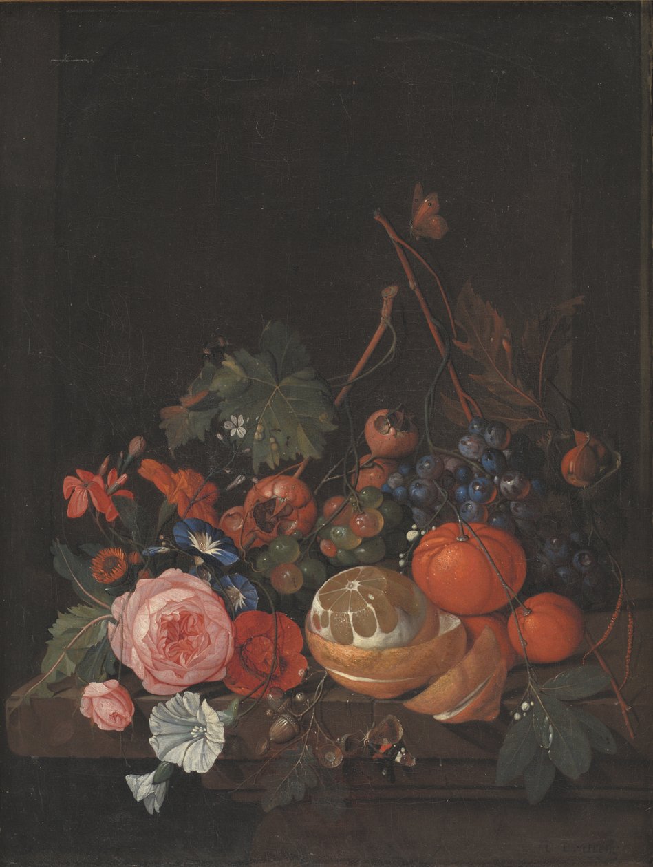 鲜花和水果 作者 扬·戴维兹·德·海姆（Jan Davidsz de Heem）
