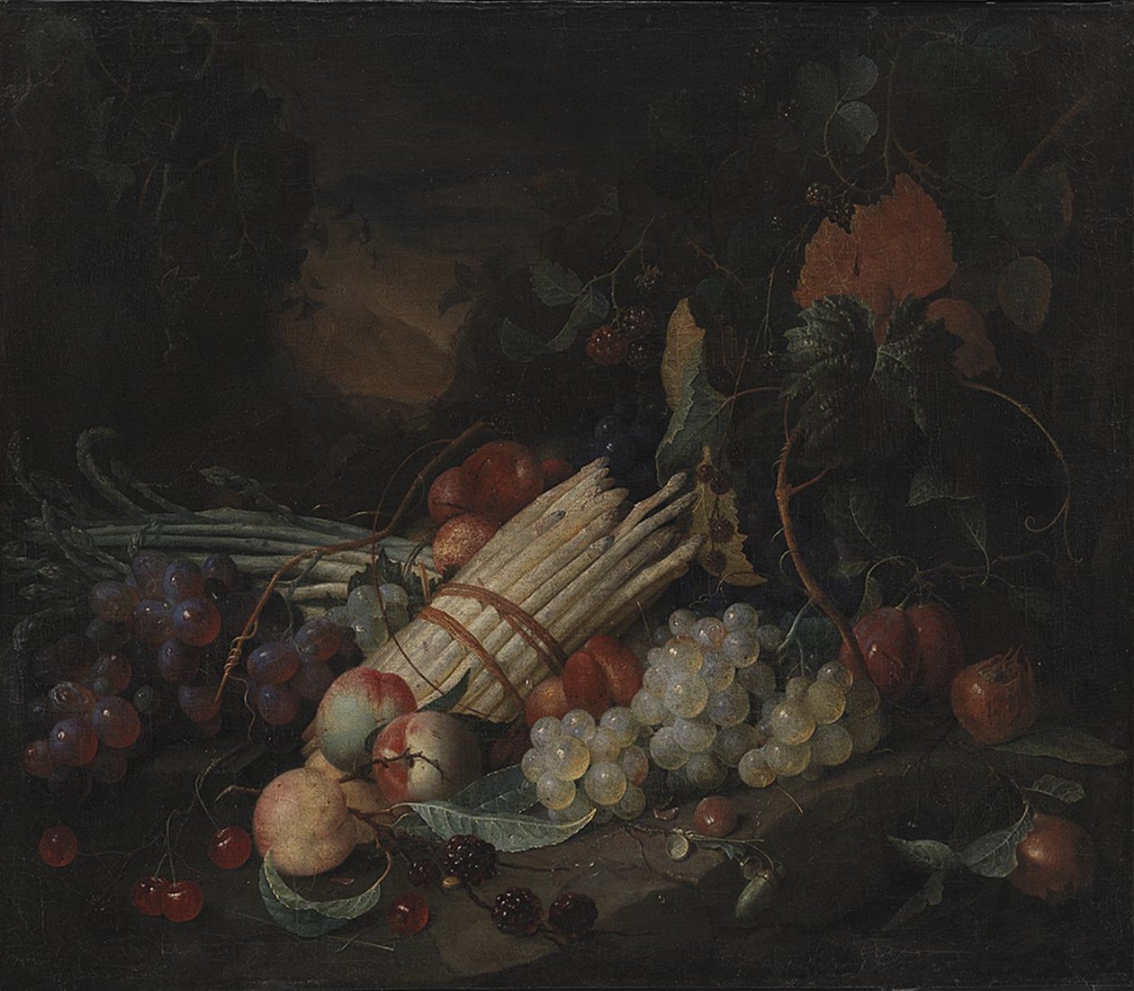 芦笋静物画 作者 扬·戴维兹·德·海姆（Jan Davidsz de Heem）