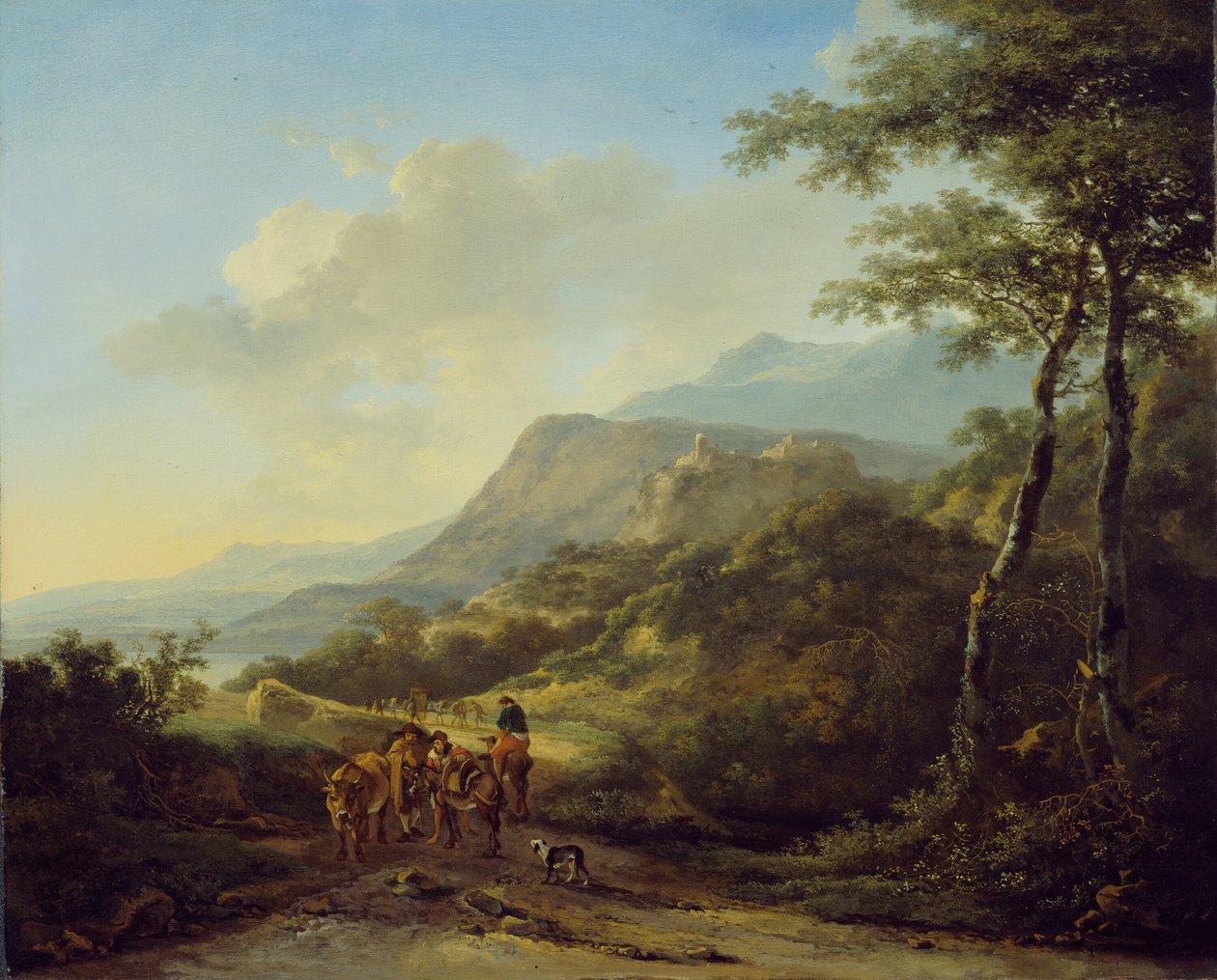 意大利风景与旅行者，164550。 作者 Jan Dirksz两者