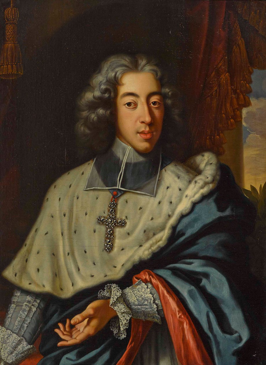 巴伐利亚的克莱门斯·奥古斯特 (1700-1761)，科隆大主教兼选帝侯 - Jan Frans van Douven (1656-1727)。 布面油画尺寸：96,5x71,5 cm 私人收藏 作者 扬·弗朗斯·杜文