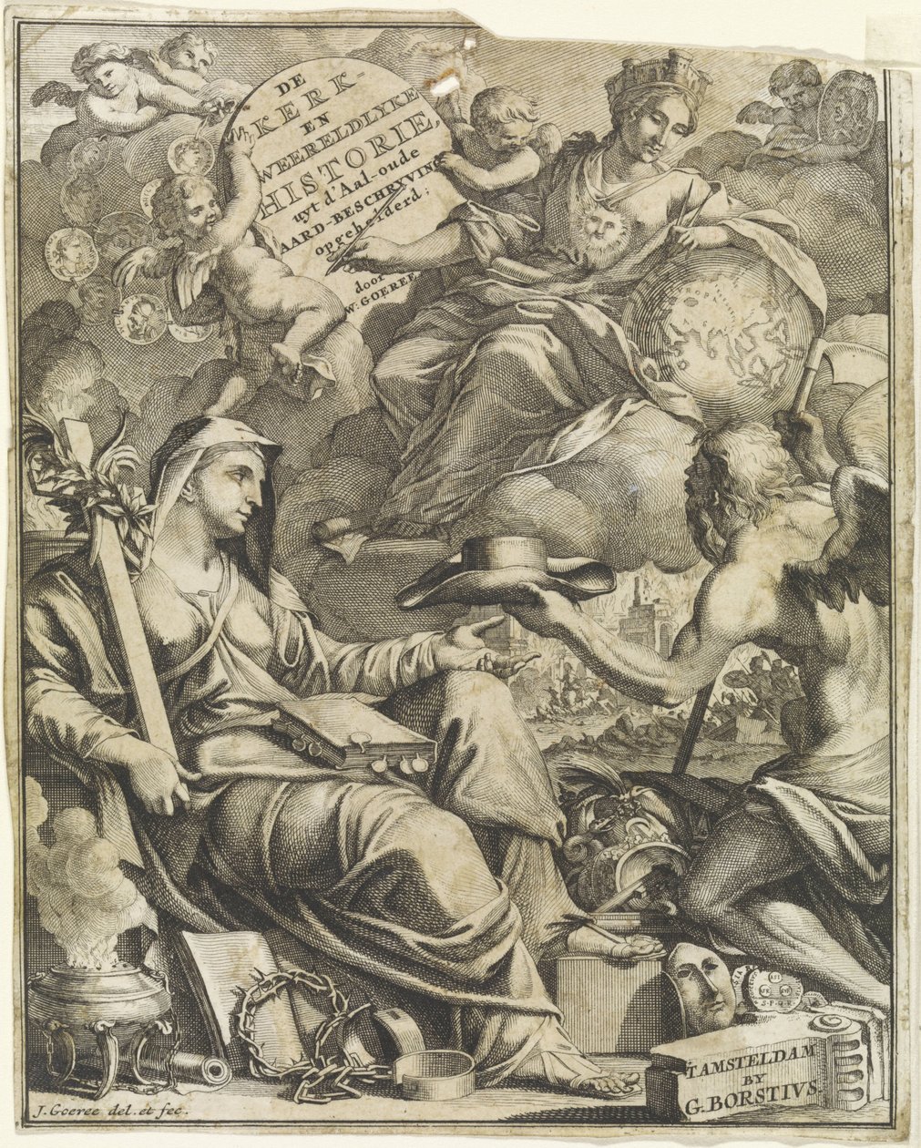 教会与世界历史的寓言
Willem Goeree，De kerklyke en weereldlyke historien 的扉页。1729
De kerklyke en weereldlyke historie uyt d