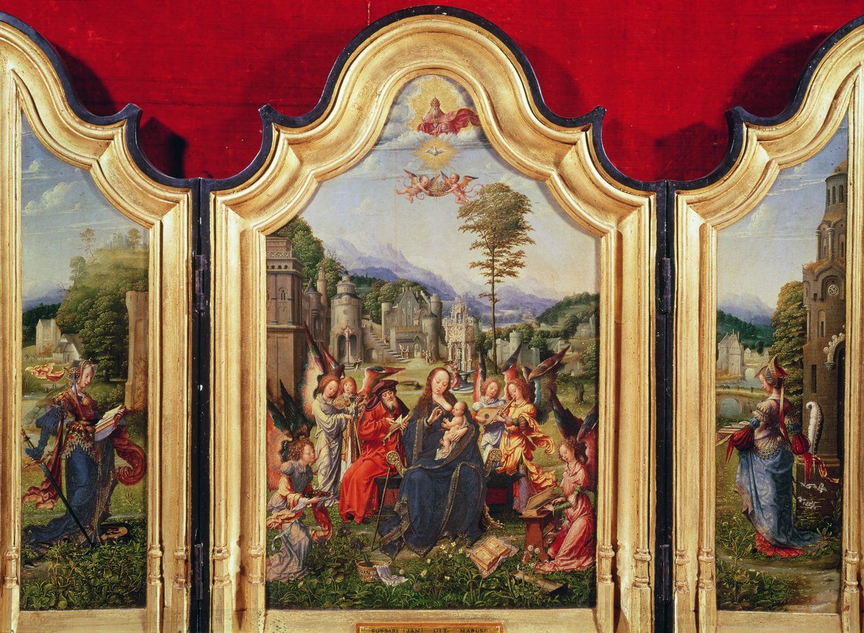 神圣家族与圣凯瑟琳和圣巴巴拉 作者 扬·高萨特（Jan Gossaert）