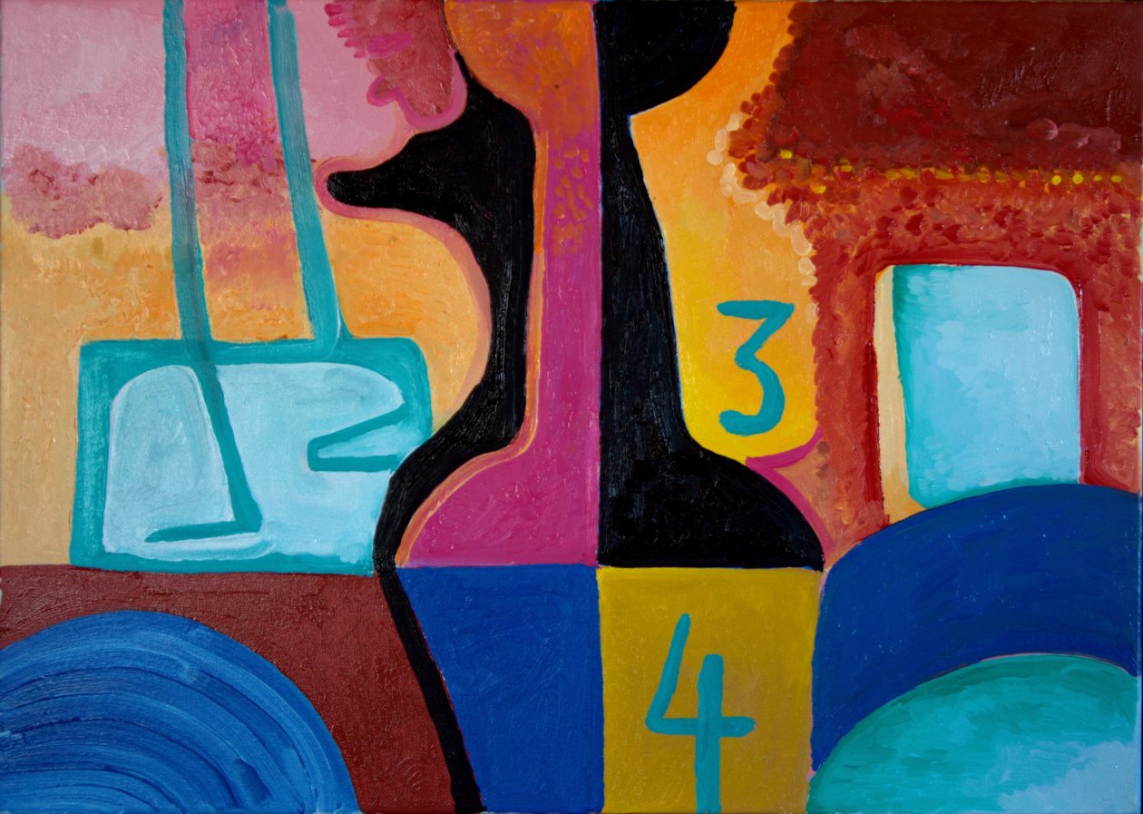 阿努比斯带来的基本数字，2010年（布面油画） 作者 扬·格罗内伯格
