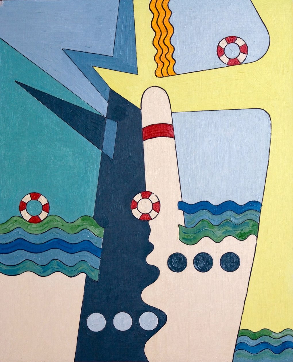 驯服海浪的机器，2006（木板油画） 作者 扬·格罗内伯格