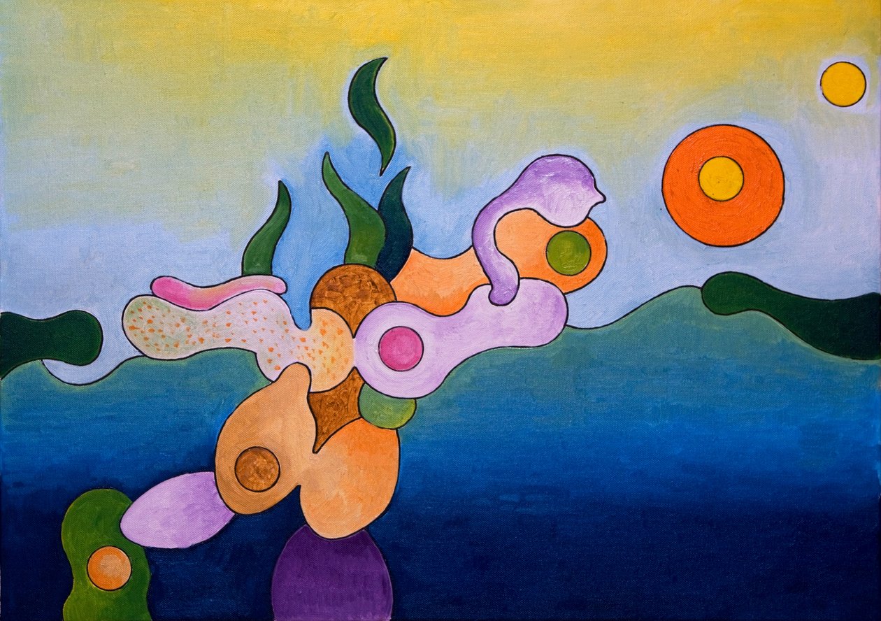 决定放弃海洋的生物体，2007年（布面油画） 作者 扬·格罗内伯格