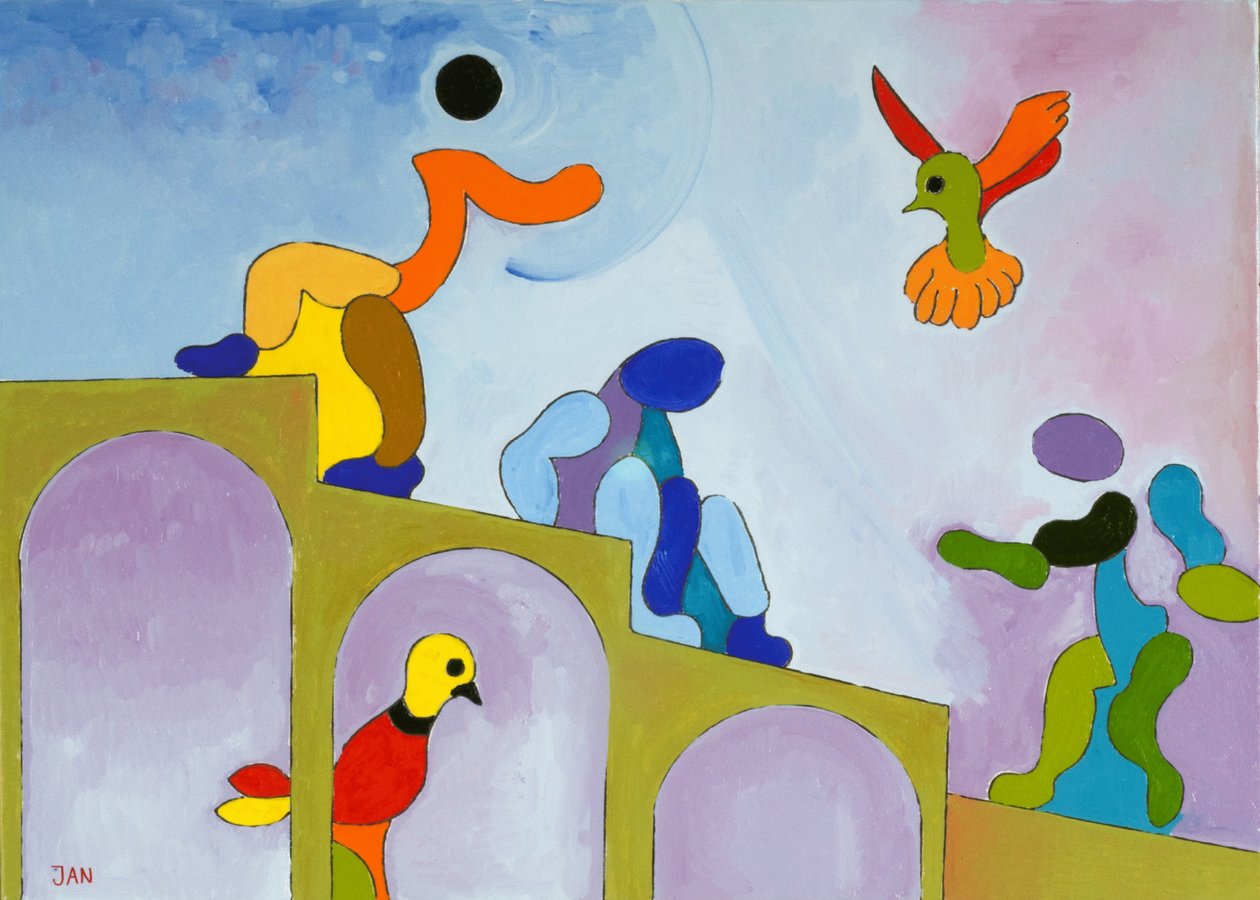崛起于我们的故乡，2009年（布面油画）。 作者 扬·格罗内伯格