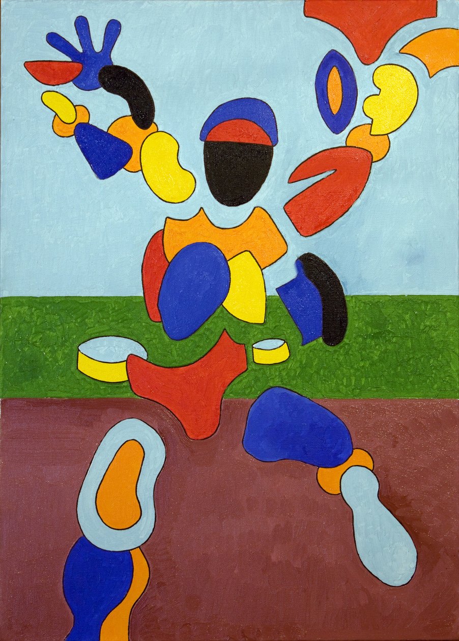 运动员，在他胜利的时刻解体，2007年（布面油画）。 作者 扬·格罗内伯格