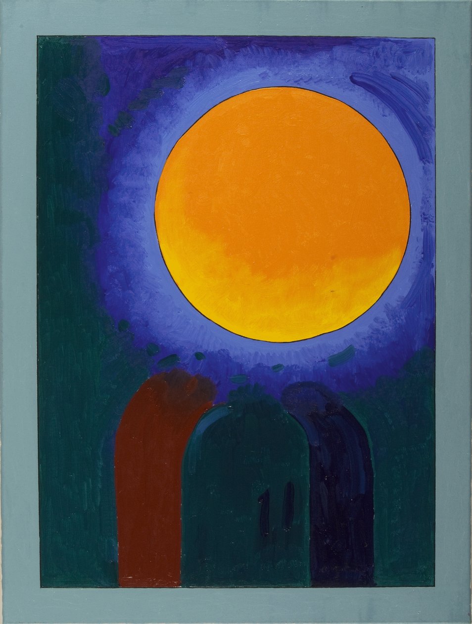 月亮下的两只麝香鼠，2008（布面油画） 作者 扬·格罗内伯格