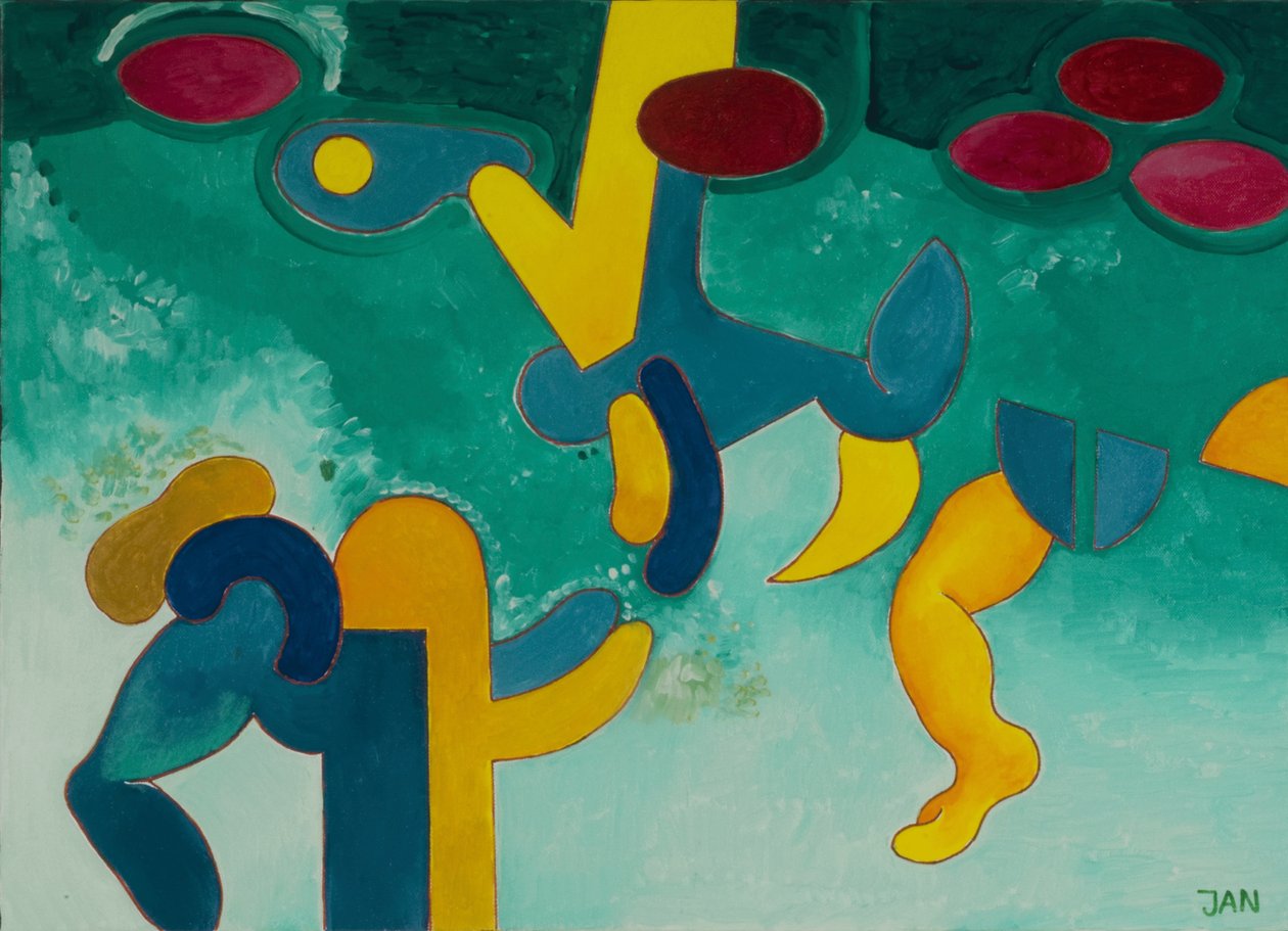水下》，2009年（布面油画） 作者 扬·格罗内伯格