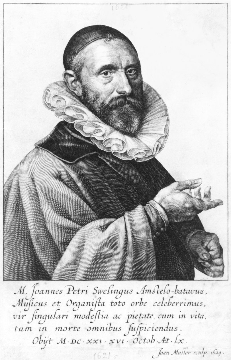 Jan Pieterszoon Sweelinck的肖像，1624年 作者 扬·哈门兹·穆勒